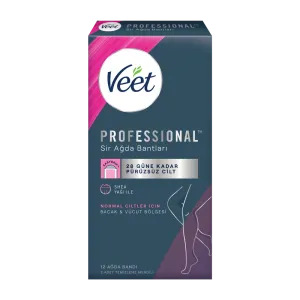 Veet Professional 12'li Bacak&Vücut Ağda Bandı Normal Ciltler
